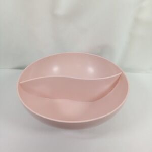 Vintage Stetson Melmac Pink Divided Serving Bowl Mid Century Modern Melamine 8.5